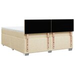 vidaXL Sommier à lattes de lit avec matelas Crème 200x200 cm Tissu