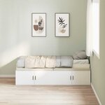vidaXL Cadre de lit avec rangement avec stockage Blanc 100 x 200 cm