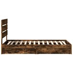 vidaXL Lit de Rangement Chêne fumé 100 x 200 cm Bois d'ingénierie