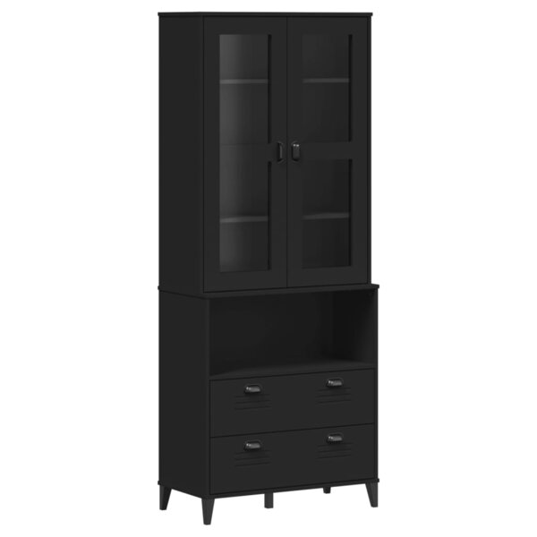 vidaXL Buffet VIKEN noir 80x40x200 cm bois massif de pin