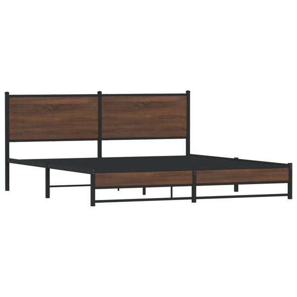 vidaXL Cadre de lit en métal sans matelas chêne marron 183x213 cm