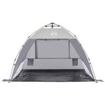 vidaXL Tente de plage 2 personnes gris libération rapide imperméable
