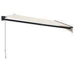 vidaXL Auvent rétractable crème 5x3 m tissu et aluminium