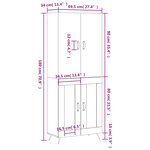 vidaXL Buffet haut Chêne fumé 69 5x34x180 cm Bois d'ingénierie