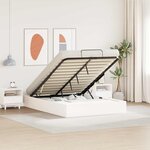 vidaXL Cadre de lit ottoman avec rangement Blanc 140 x 190 cm