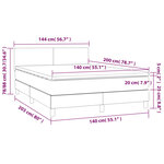 vidaXL Sommier à lattes de lit avec matelas LED Noir 140x200 cm Tissu
