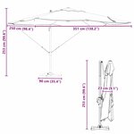 vidaXL Parasol déporté Roma avec LEDs taupe  352x251x265 cm  en aluminium