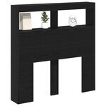 vidaXL Armoire tête de lit avec LED chêne noir 100x17x102 cm