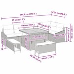 vidaXL Ensemble de canapé de jardin avec coussin 9 Pièces Noir et Crème