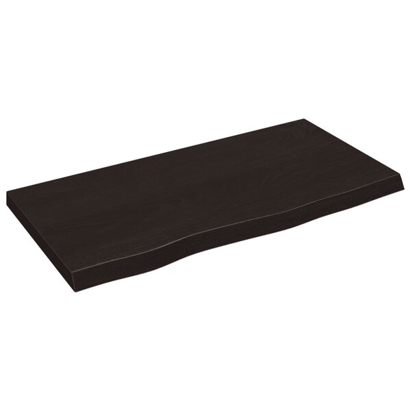 vidaXL Dessus de table marron foncé bois chêne massif traité