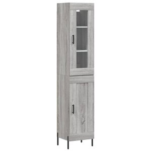 vidaXL Buffet haut Sonoma gris 34 5x34x180 cm Bois d'ingénierie