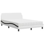vidaXL Lit avec matelas Dover blanc et noir 120x200 cm similicuir