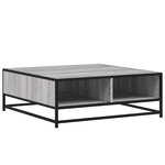 vidaXL Table basse sonoma gris 80x80x30 cm bois d'ingénierie et métal
