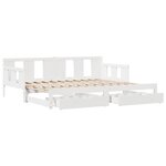 vidaXL Lit de jour avec gigogne et tiroirs sans matelas blanc 90x190cm
