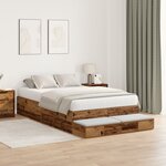vidaXL Cadre de lit de rangement en bois ancien 120x190 cm