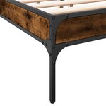 vidaXL Cadre de lit sans matelas chêne fumé 120x190 cm