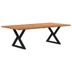 vidaXL Table à manger avec bord naturel 240x120x74cm bois massif chêne