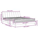 vidaXL Lit avec matelas marron foncé 160x200 cm tissu