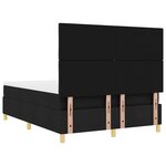 vidaXL Lit à ressorts avec matelas Noir 160 x 200 cm tissu