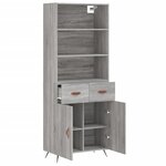 vidaXL Buffet haut Sonoma gris 69 5x34x180 cm Bois d'ingénierie