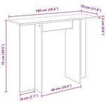 vidaXL Table console Chêne Fumé 100 x 30 x 75 cm Bois d'ingénierie