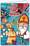 Carte saint nicolas bonne fête écoliers enfants sages 6 décembre avec enveloppe
