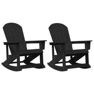 vidaXL Chaises Berçantes Adirondack 2 Pièces Noir HDPE