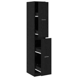 vidaXL Cabinet de Pharmacie Chêne noir 30 x 41 x 174.5 cm