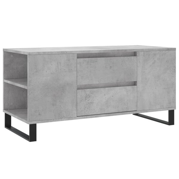 vidaXL Table basse gris béton 102x44 5x50 cm bois d'ingénierie
