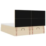 VidaXL Cadre de lit ottoman avec matelas crème 180x200 cm tissu