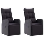 vidaXL Ensemble à manger de jardin 3 Pièces Noir