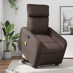 vidaXL Fauteuil inclinable de massage Marron Similicuir