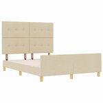 vidaXL Cadre de lit avec tête de lit Crème 140 x 200 cm tissu