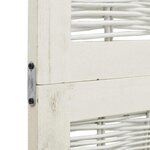 vidaXL Cloison de séparation 3 panneaux blanc bois de paulownia massif