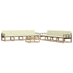 vidaXL Ensemble de canapés d'extérieur 9 pc Blanc et crème