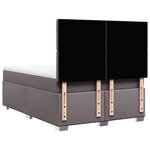 vidaXL Sommier à lattes de lit avec matelas Gris 140x200 cm Similicuir