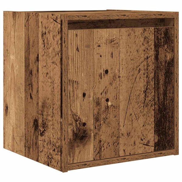 vidaXL Table de chevet murale vieux bois 38x34x40 cm