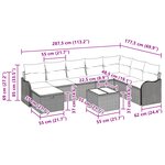 Ensemble de canapé de jardin vidaXL 9 pièces avec coussins en rotin poly noir