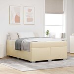 vidaXL Cadre de lit avec matelas Crème 140 x 200 cm tissu