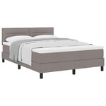 vidaXL Lit à ressorts avec tête de lit Taupe 140 x 200 cm tissu