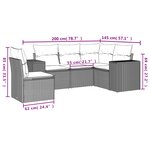 vidaXL Salon de jardin avec coussins 5 Pièces beige résine tressée