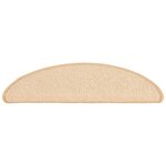 vidaXL Tapis de marches d'escalier 15 Pièces Crème 56x17x3 cm