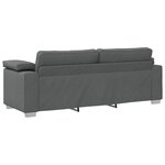 Canapé 3 pièces vidaXL avec coussins en tissu gris foncé