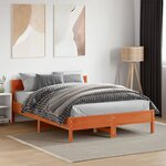 vidaXL Cadre de lit sans matelas cire marron 120x190cm bois pin massif