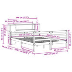 vidaXL Lit bibliothèque sans matelas 140x200 cm bois massif de pin