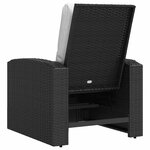 vidaXL Fauteuil inclinable de jardin avec coussins noir résine tressée