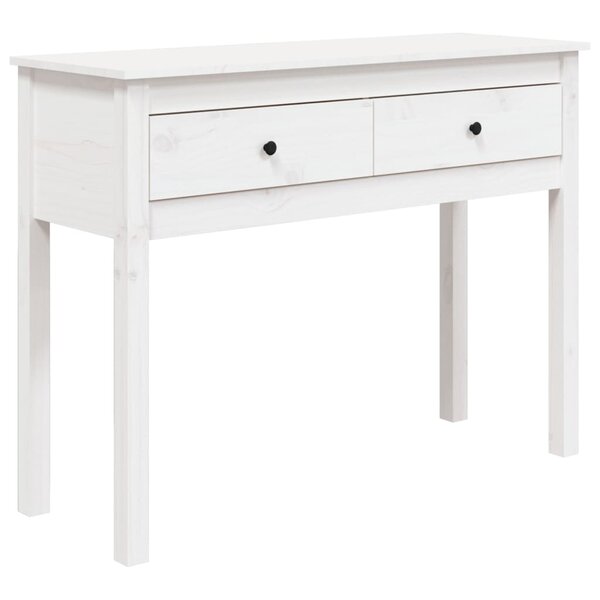vidaXL Table console Blanc 100x35x75 cm Bois massif de pin