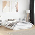 vidaXL Cadre de lit avec lumières LED blanc 120x190 cm