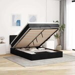 vidaXL Lit ottoman avec matelas noir 140x190 cm tissu
