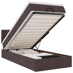 vidaXL Lit ottoman avec matelas et LED marron foncé 90x200 cm tissu